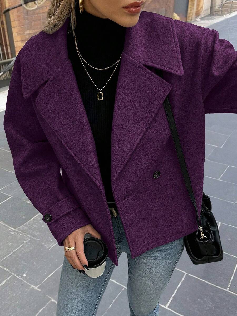 Women's Front Button Long Sleeve Casual Jacket