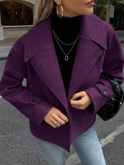Women's Front Button Long Sleeve Casual Jacket