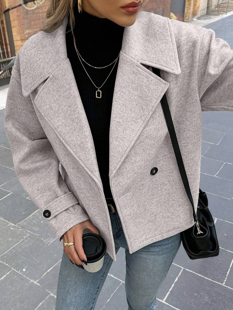 Women's Front Button Long Sleeve Casual Jacket