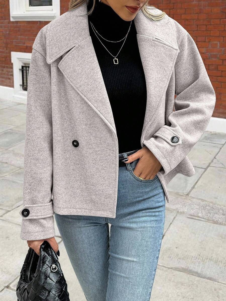 Women's Front Button Long Sleeve Casual Jacket