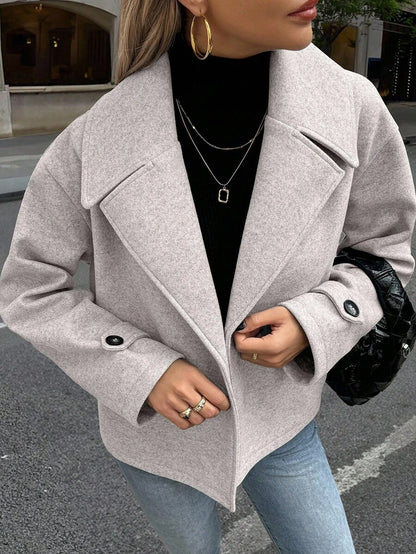 Women's Front Button Long Sleeve Casual Jacket