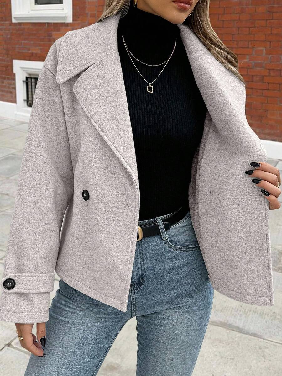 Women's Front Button Long Sleeve Casual Jacket