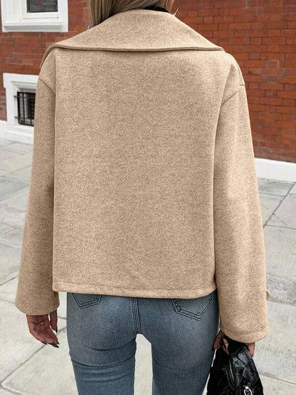 Women's Front Button Long Sleeve Casual Jacket