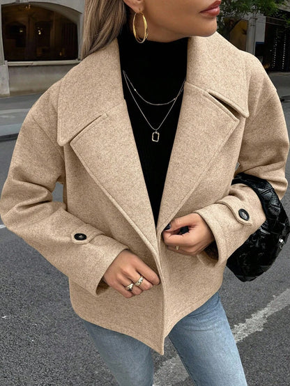 Women's Front Button Long Sleeve Casual Jacket