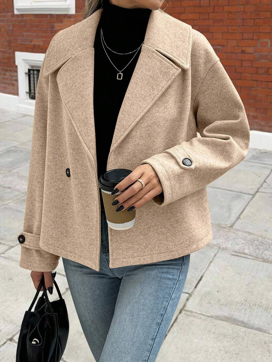 Women's Front Button Long Sleeve Casual Jacket