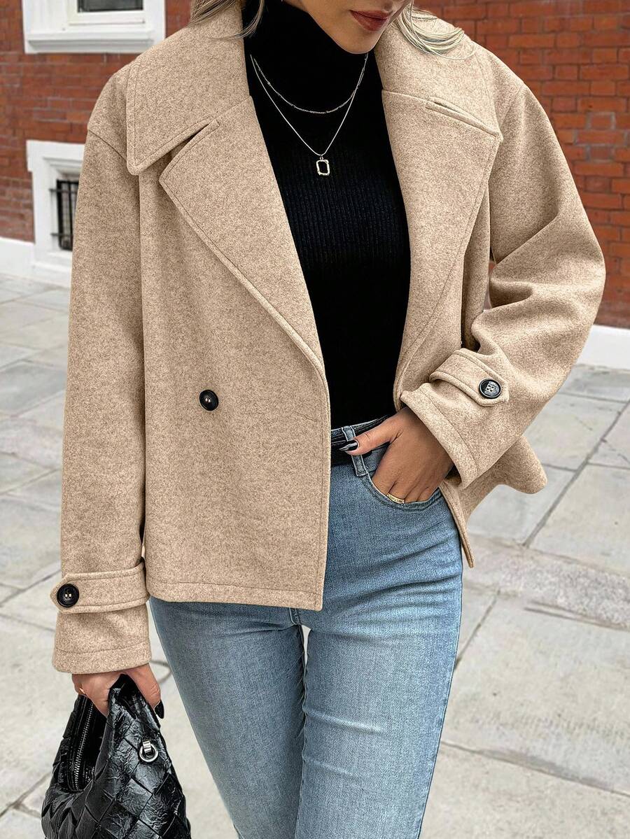 Women's Front Button Long Sleeve Casual Jacket