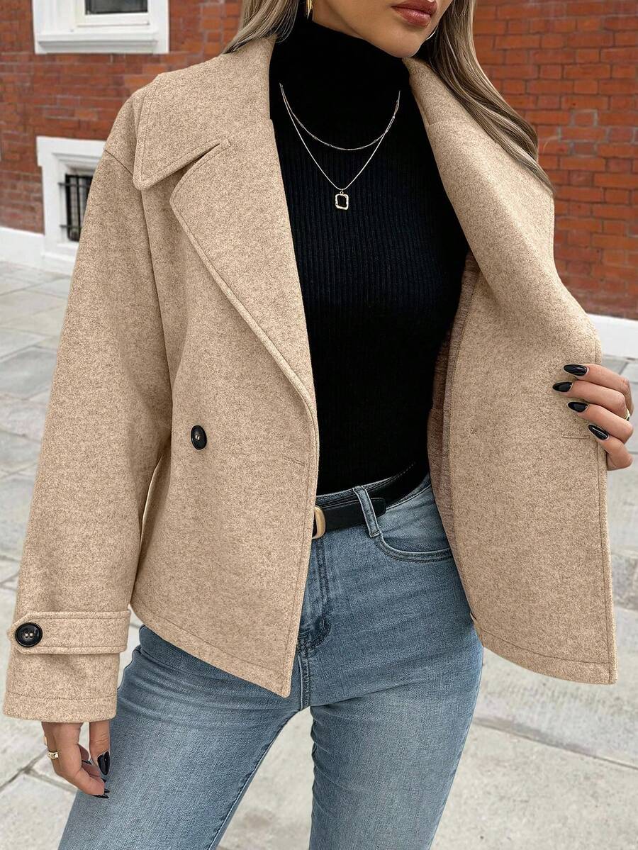 Women's Front Button Long Sleeve Casual Jacket