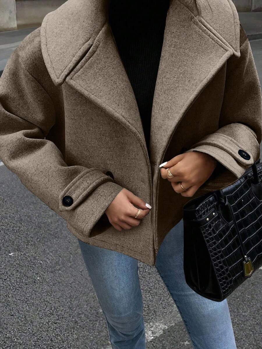 Women's Front Button Long Sleeve Casual Jacket