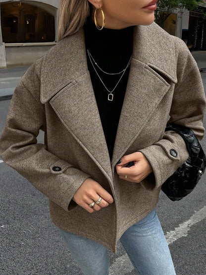 Women's Front Button Long Sleeve Casual Jacket