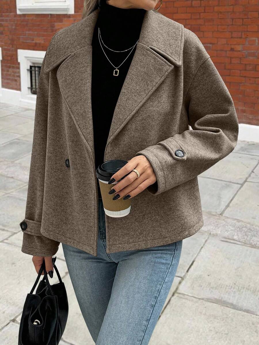 Women's Front Button Long Sleeve Casual Jacket