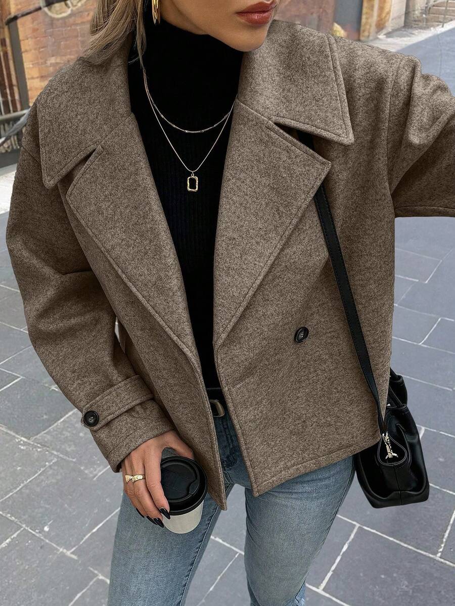 Women's Front Button Long Sleeve Casual Jacket