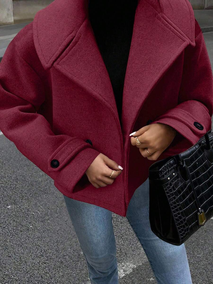 Women's Front Button Long Sleeve Casual Jacket