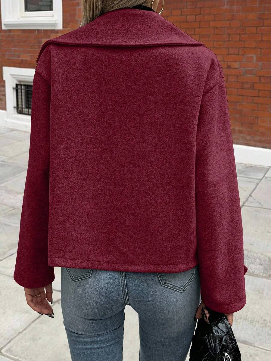 Women's Front Button Long Sleeve Casual Jacket