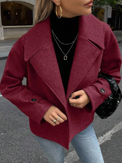 Women's Front Button Long Sleeve Casual Jacket