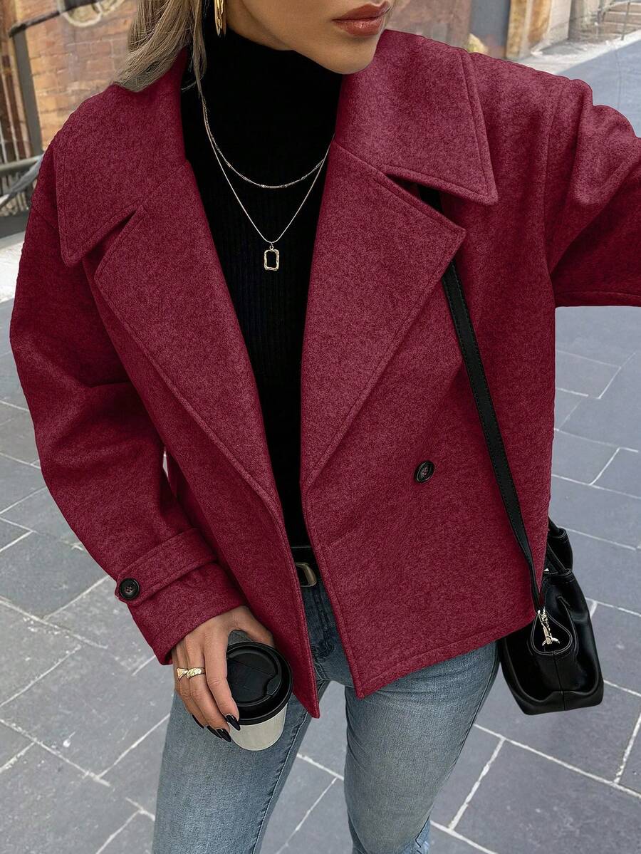 Women's Front Button Long Sleeve Casual Jacket
