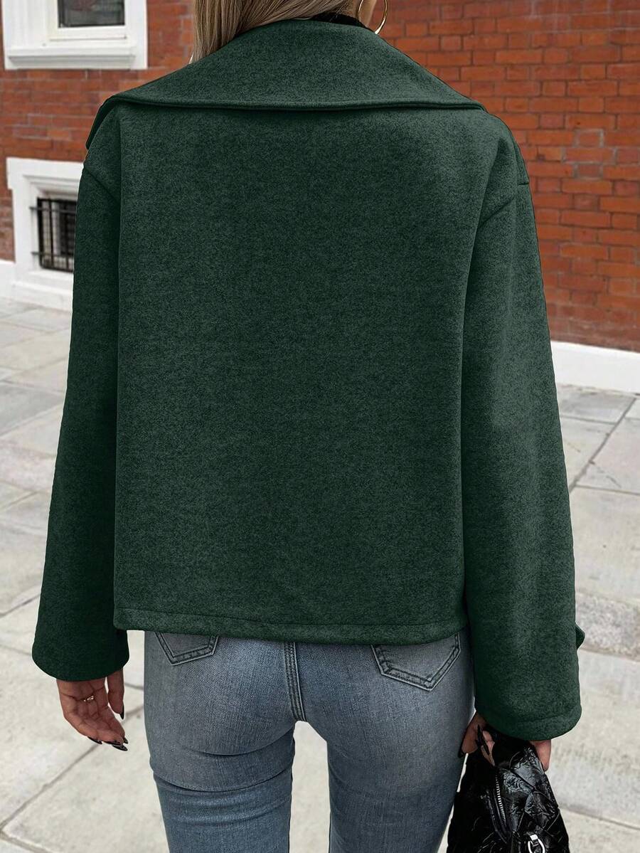 Women's Front Button Long Sleeve Casual Jacket