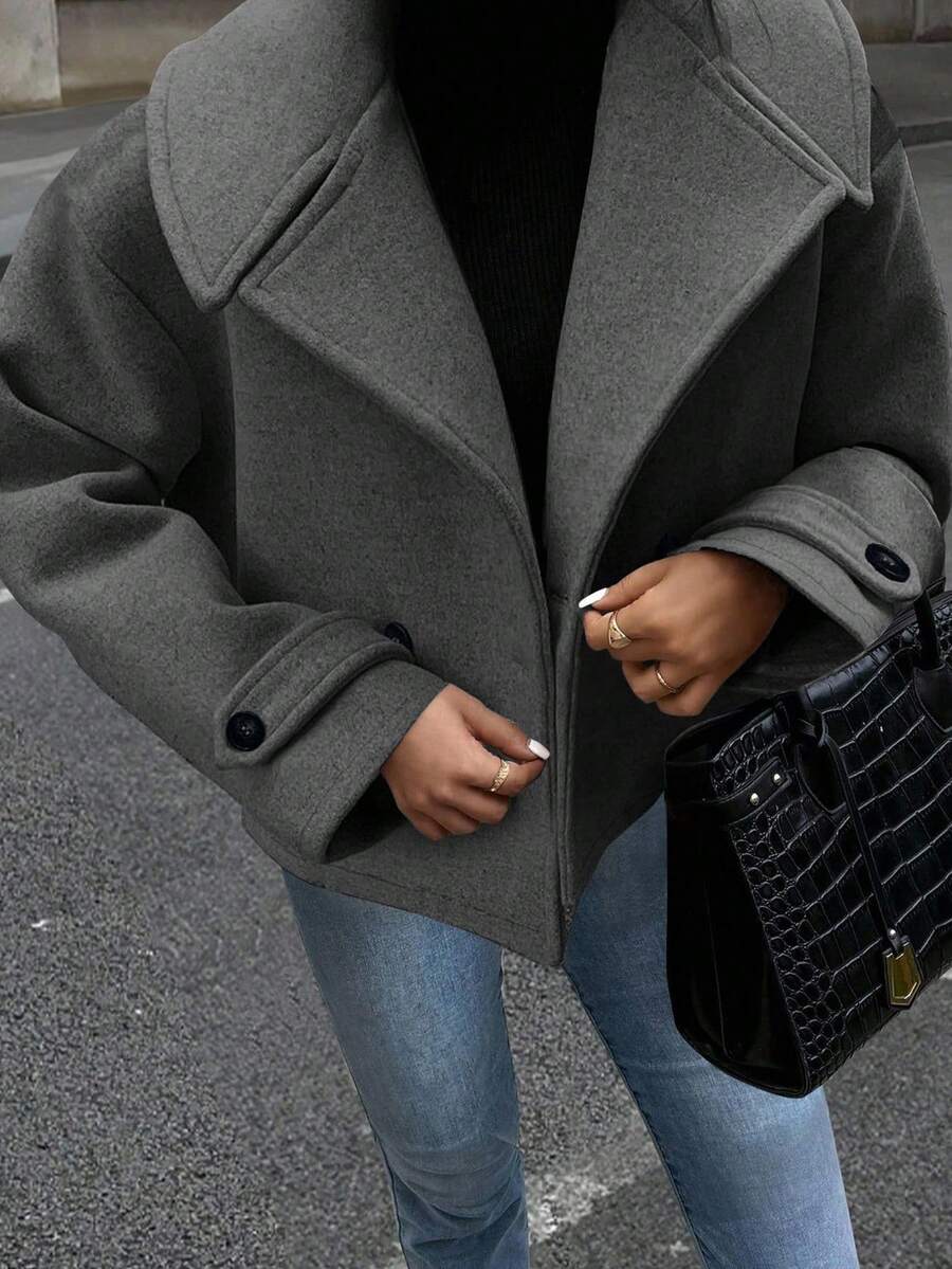 Women's Front Button Long Sleeve Casual Jacket