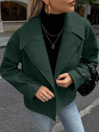 Women's Front Button Long Sleeve Casual Jacket