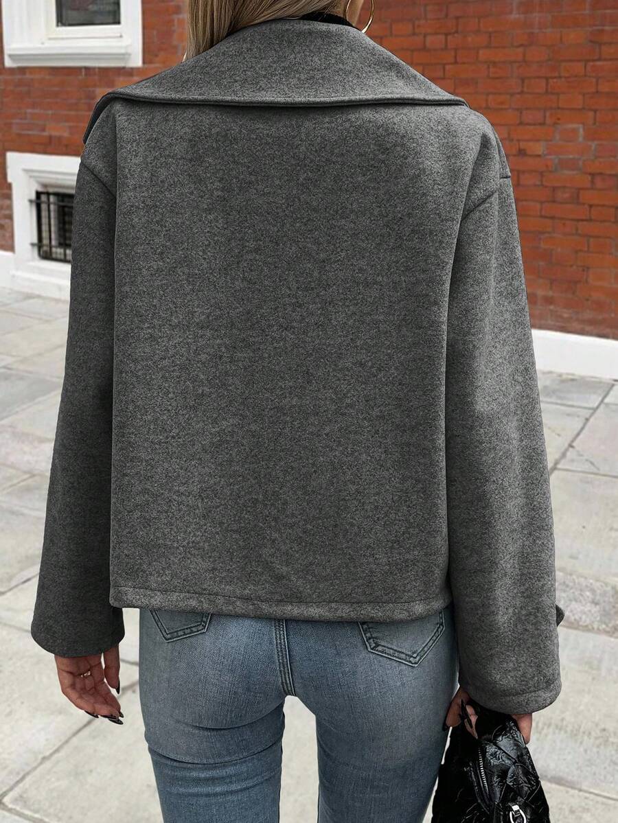 Women's Front Button Long Sleeve Casual Jacket