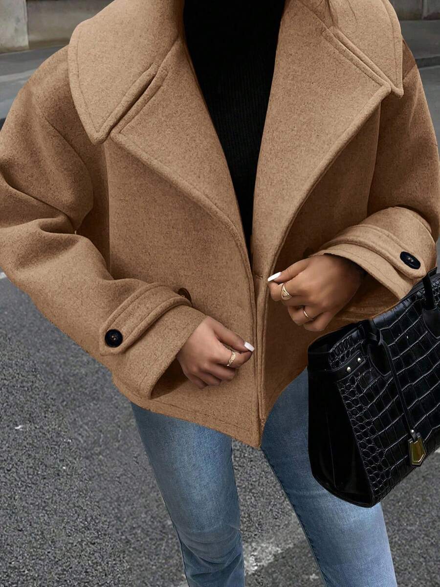 Women's Front Button Long Sleeve Casual Jacket