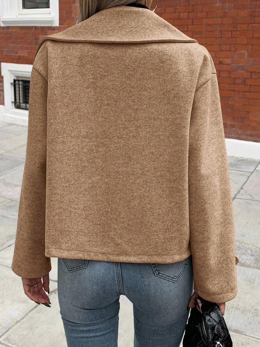 Women's Front Button Long Sleeve Casual Jacket