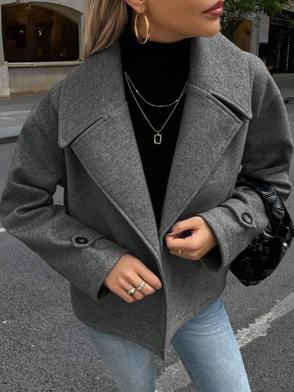 Women's Front Button Long Sleeve Casual Jacket