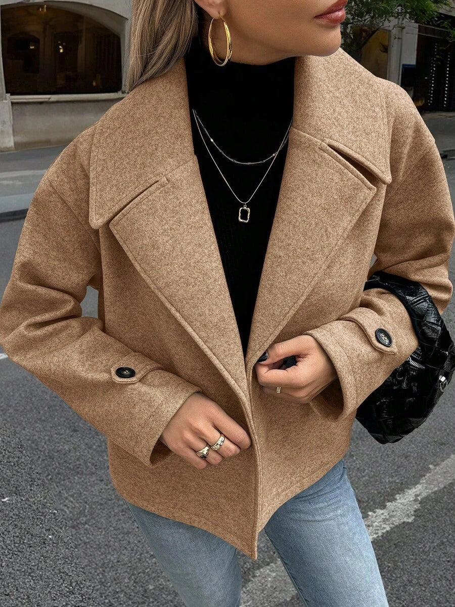 Women's Front Button Long Sleeve Casual Jacket