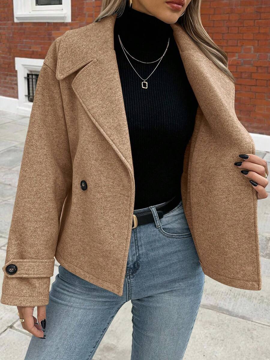 Women's Front Button Long Sleeve Casual Jacket