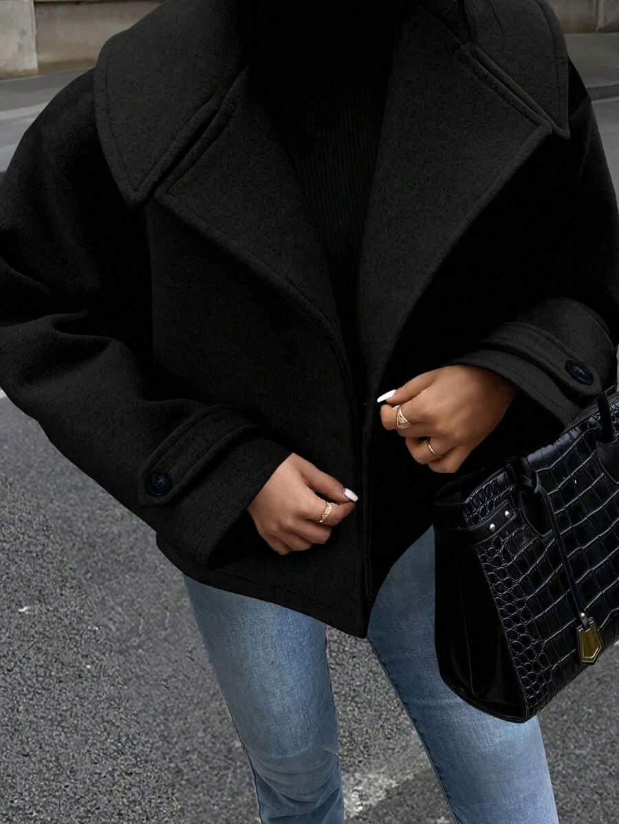 Women's Front Button Long Sleeve Casual Jacket