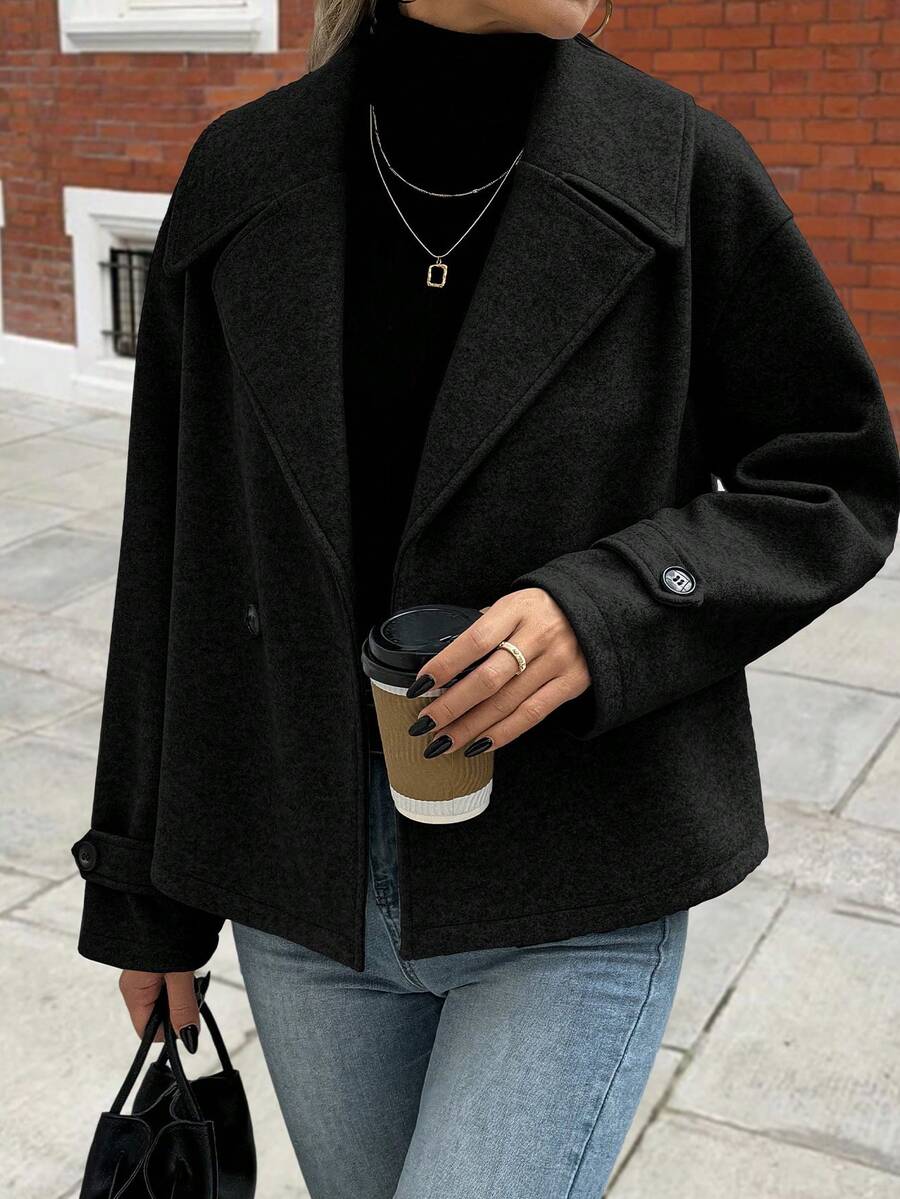 Women's Front Button Long Sleeve Casual Jacket