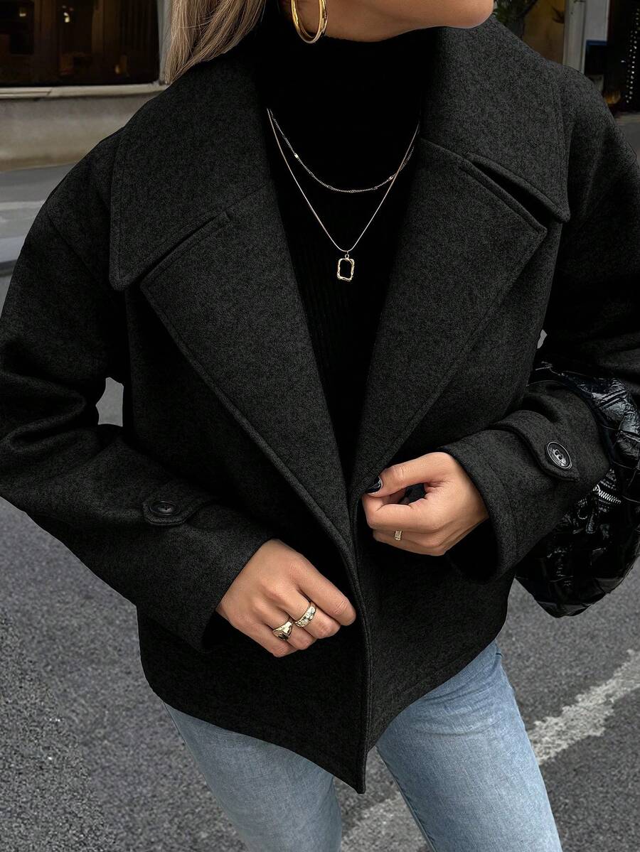 Women's Front Button Long Sleeve Casual Jacket