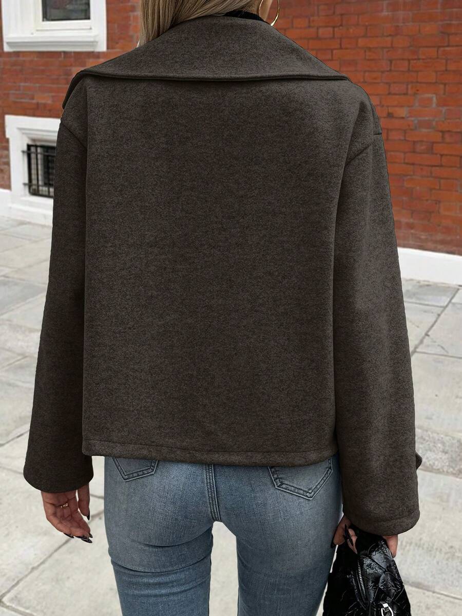 Women's Front Button Long Sleeve Casual Jacket