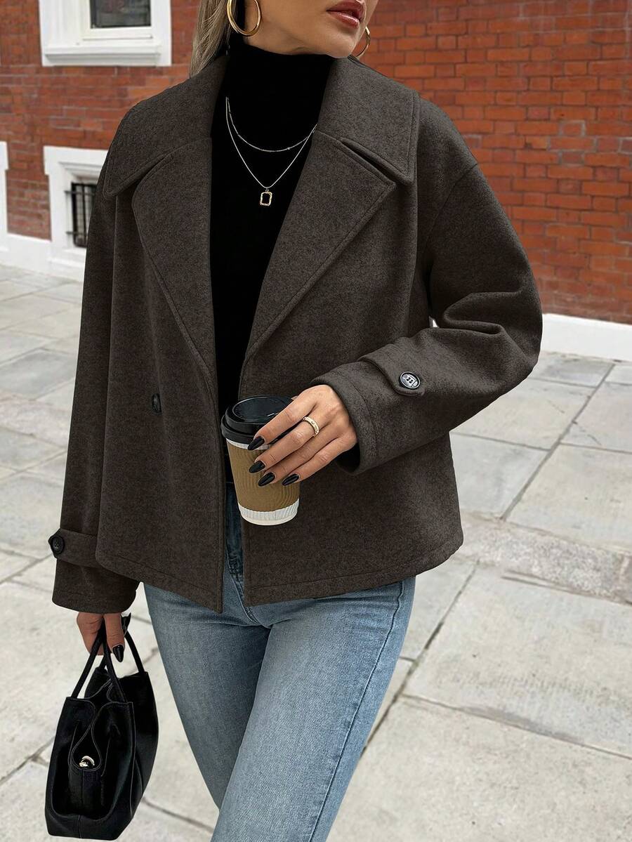 Women's Front Button Long Sleeve Casual Jacket