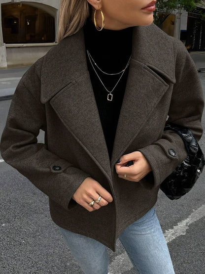 Women's Front Button Long Sleeve Casual Jacket