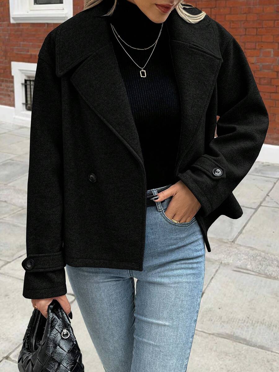 Women's Front Button Long Sleeve Casual Jacket