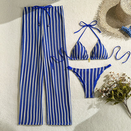 Woman Vintage Red Striped Bikini Set 2026