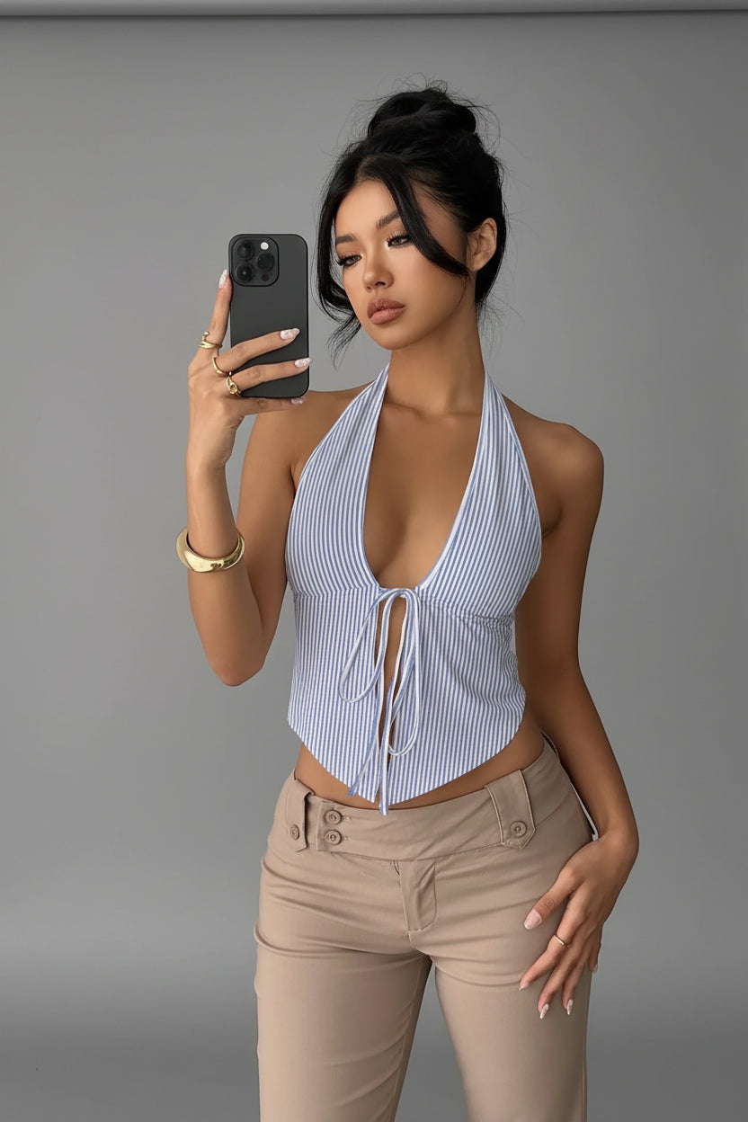 Women's Casual Summer Striped Split Vest