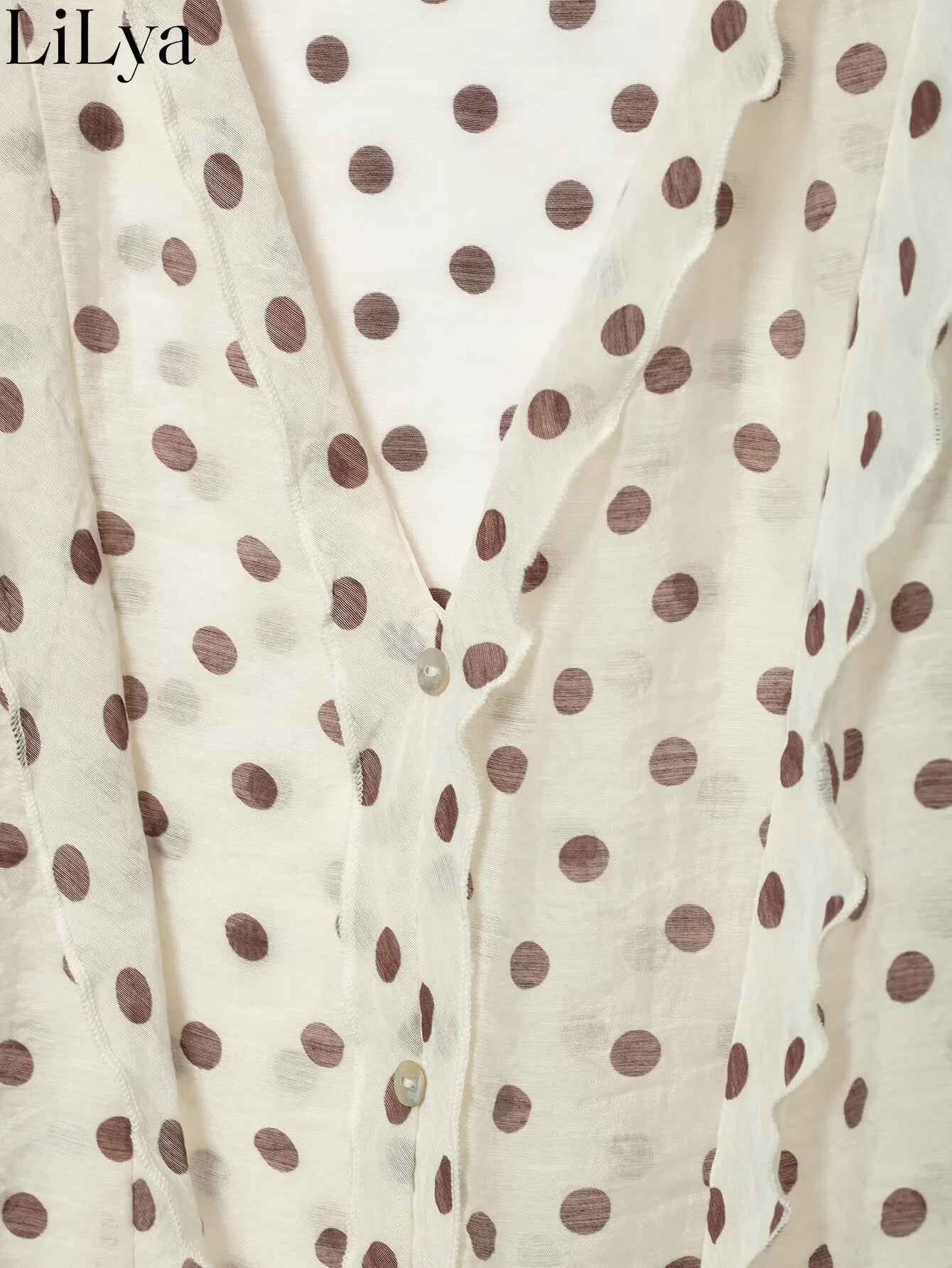 2026 Summer Fashion New Women Top Fashion V Neck Layered Polka Dot Printed Shirt Casual Versatile Street Style Woman Top Outfit